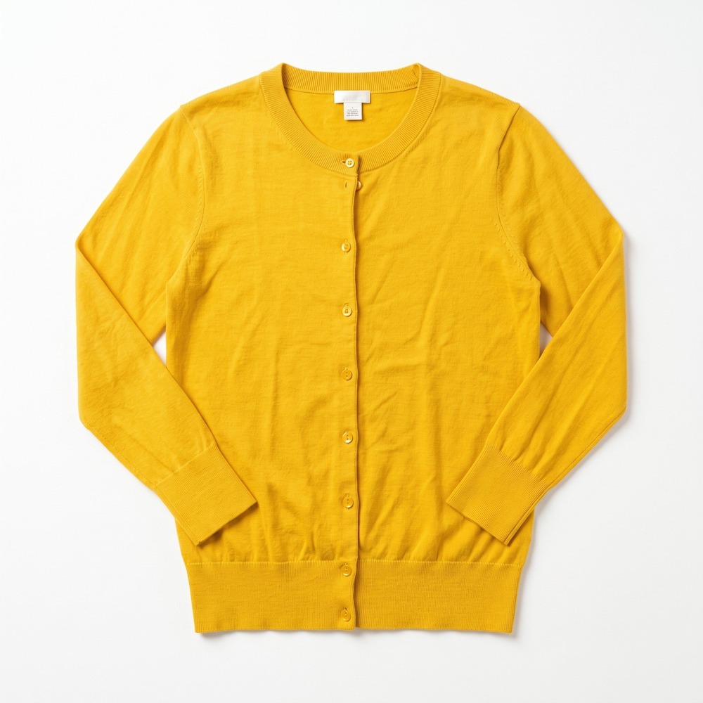 J.Crew S Womens Mustard Yellow Clare Cardigan Button Front Crewneck Preppy Cozy